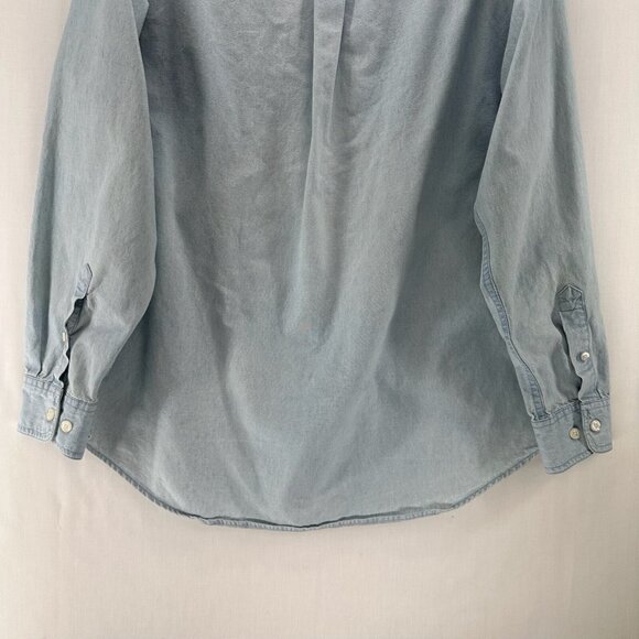 Warner Bros Studio Store Shirt Mens M Button Up Duffy Duck Denim Vtg Light Blue - Picture 6 of 14